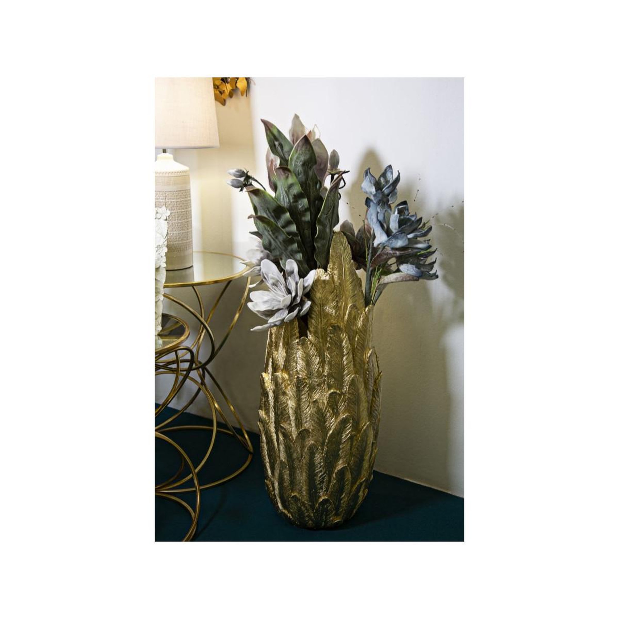 Voir la diapositive 5 : Paris Prix Vase design plumes  feathers  80cm or