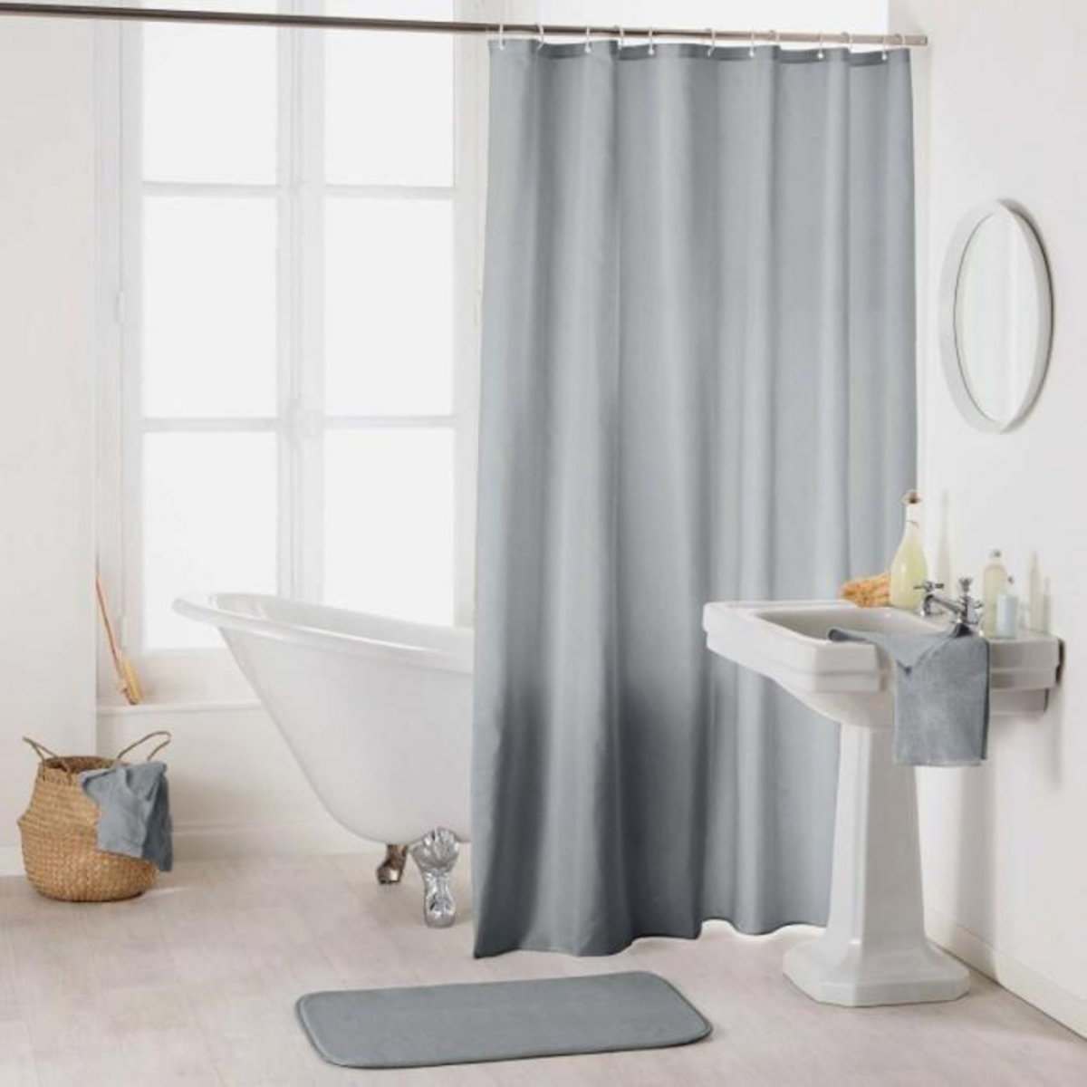 Paris Prix Rideau de Douche Uni  Essencia  180x200cm Gris