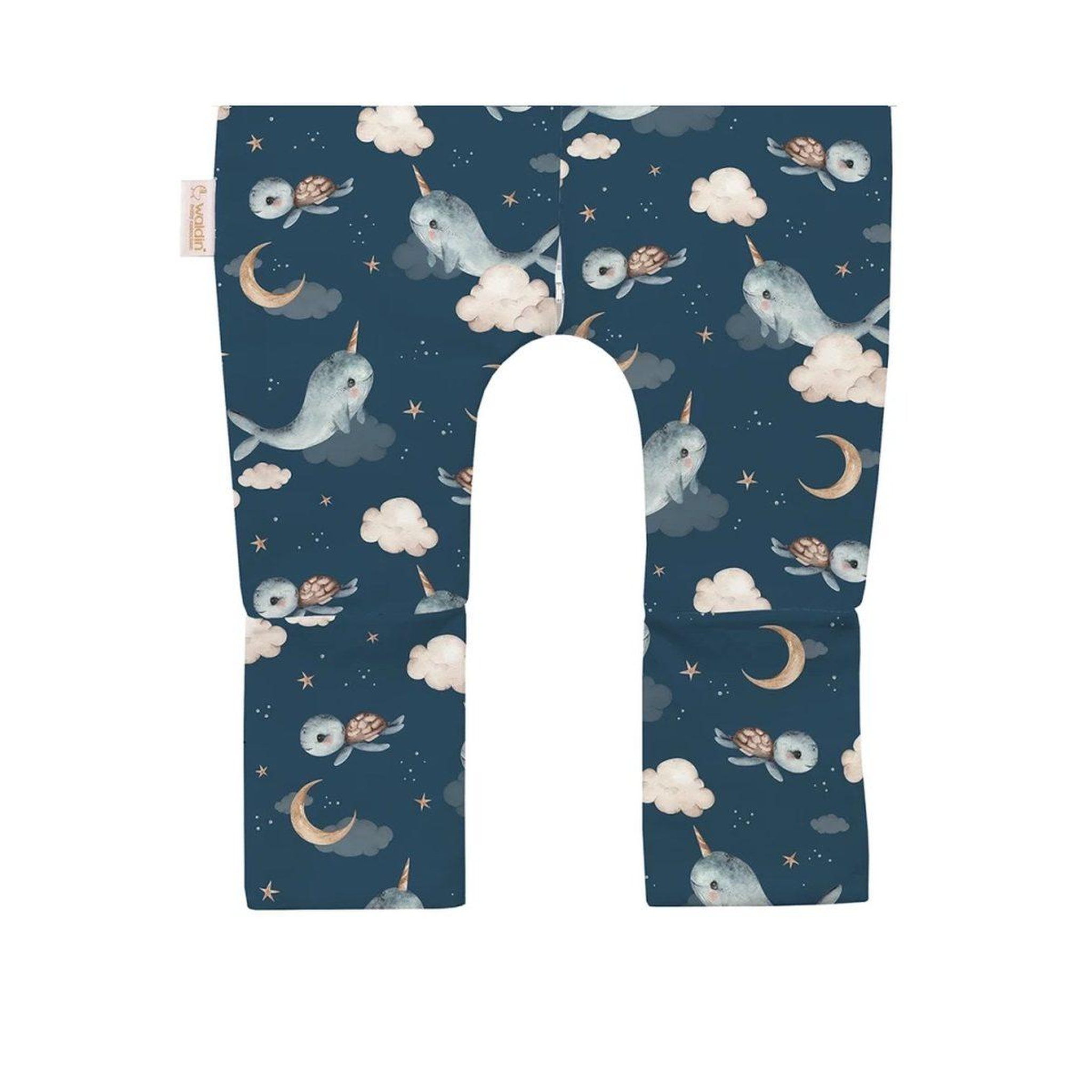 Voir la diapositive 3 : WALDIN Gigoteuse à jambes en coton - taille M (3-4 ans) - motif baleine, bleu foncé
