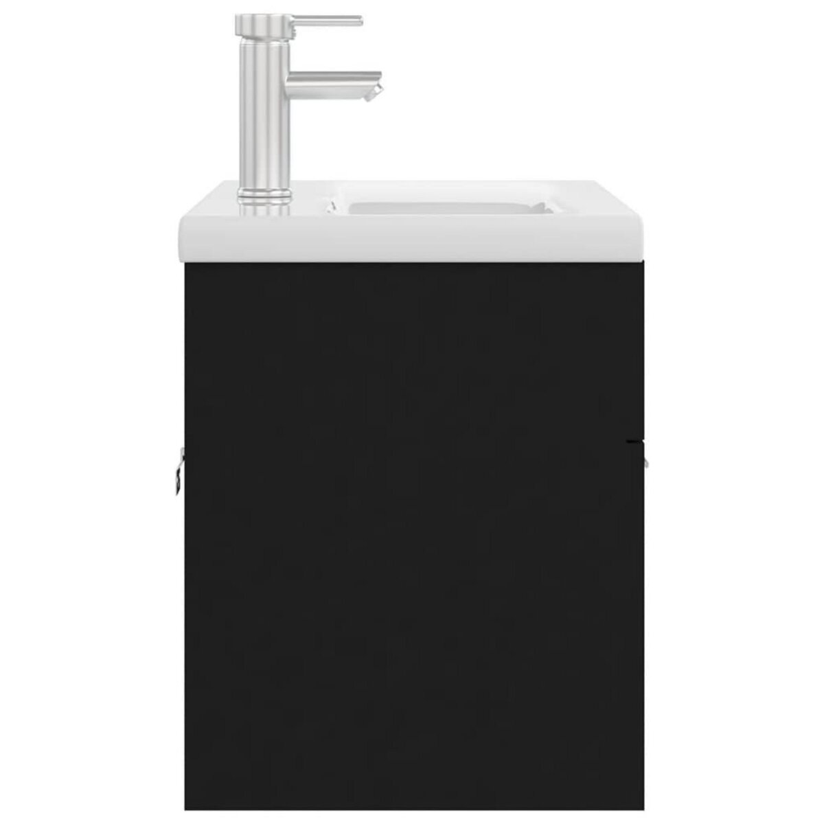 VIDAXL Armoire d'evier avec lavabo integre Noir Agglomere