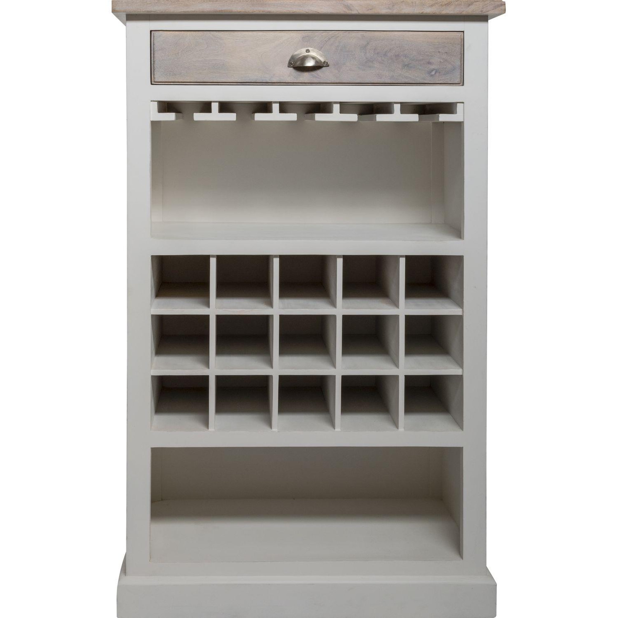 Voir la diapositive 2 : ATMOSPHERA Etagère avec range bouteilles en bois aleria - l. 73 x h. 115 cm - blanc