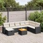 Voir la diapositive 1 : VIDAXL Salon de jardin 9 pcs avec coussins noir resine tressee