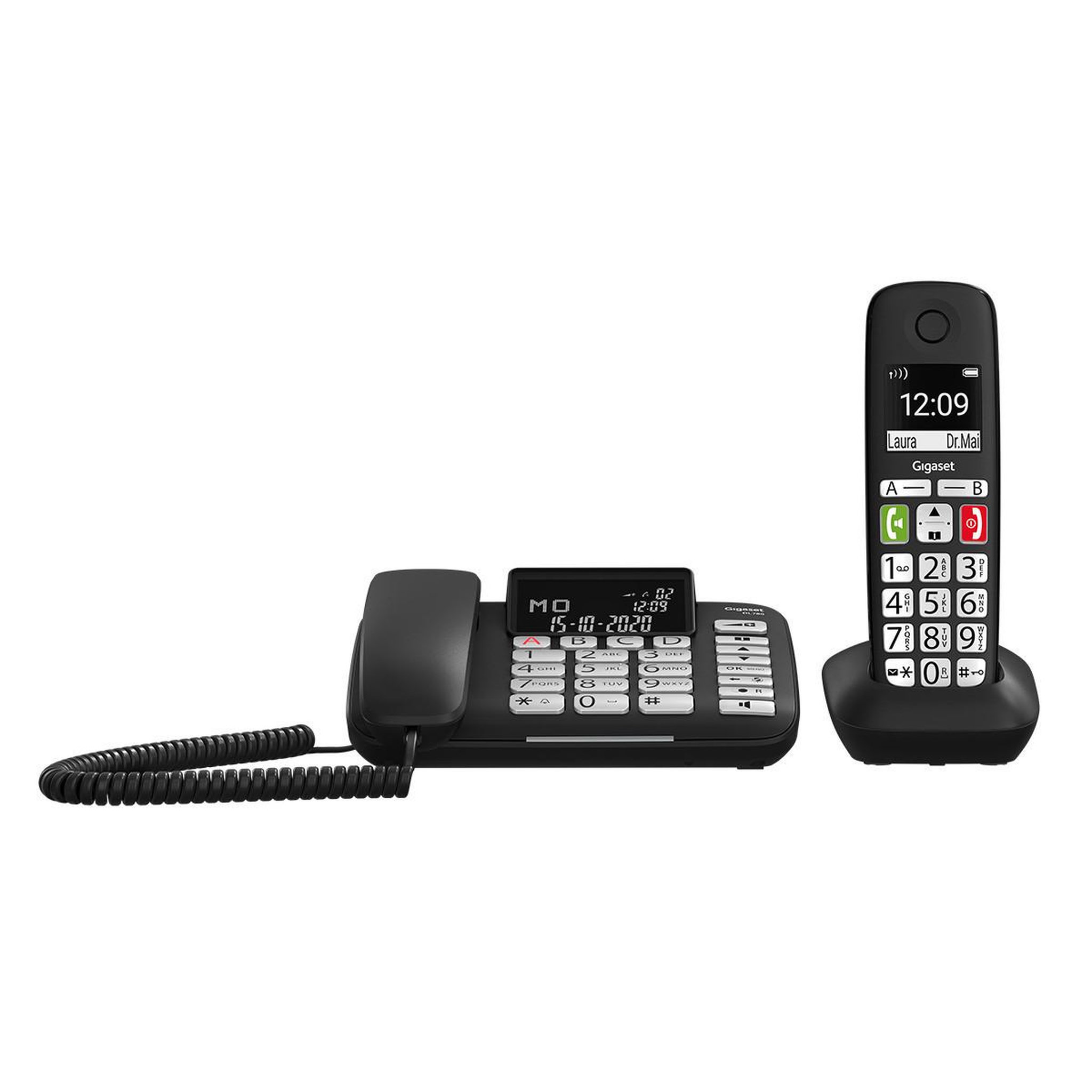 GIGASET Téléphone analogique/dect gigaset dl780 plus avec identification de l'appelant, noir
