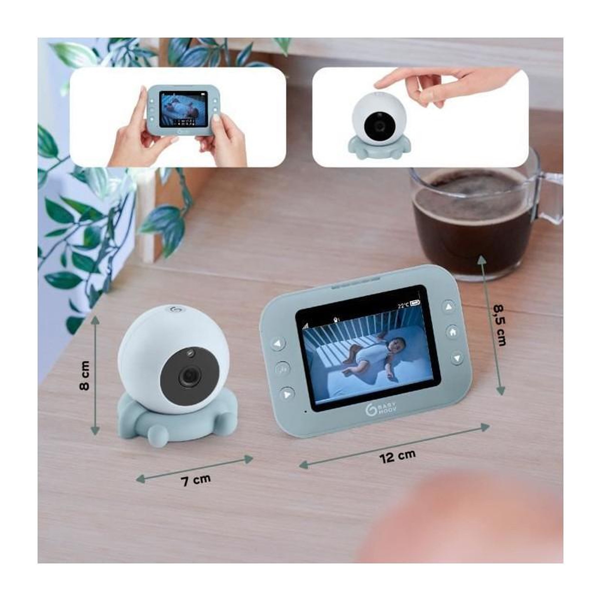 Voir la diapositive 6 : BABYMOOV Babyphone Caméra Sans Fil YOO Roll Babymoov - Batteries Rechargeables - Berceuses - Portée 300m
