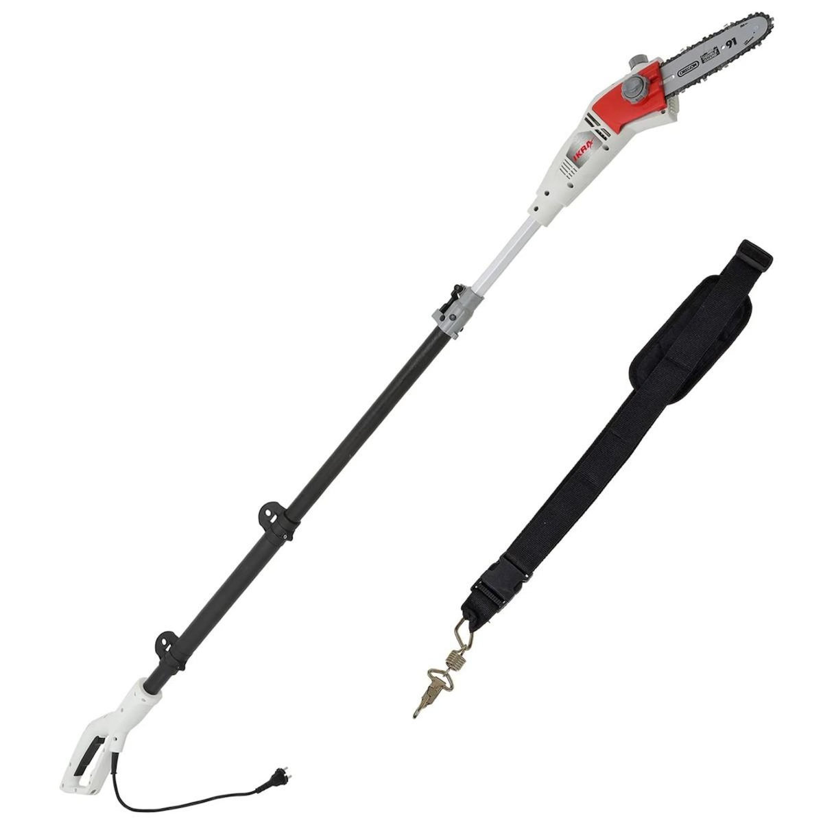 Ikra Élagueuse télescopique électrique 750W Guide Chaîne OREGON Extensible jusqu'à 4m Lubrification automatique Ikra