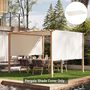 Voir la diapositive 2 : OUTSUNNY Toile de rechange pour pergola 3 x 3 m polyester haute densité 180 g/m² beige