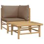 Voir la diapositive 2 : VIDAXL Salon de jardin 2 pcs avec coussins taupe bambou