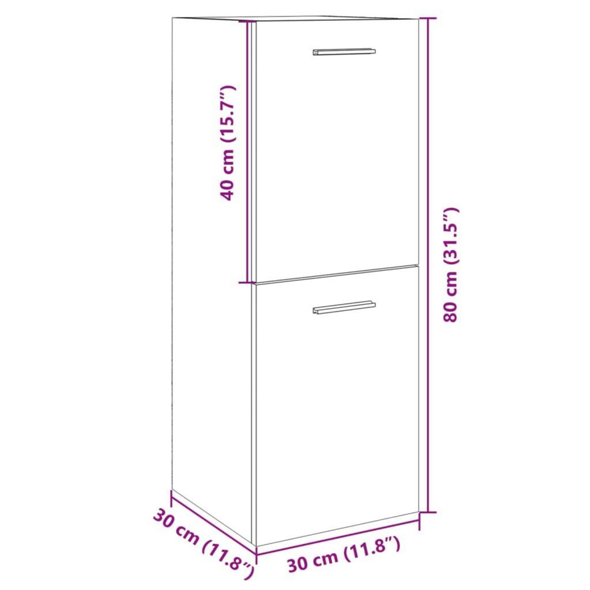 VIDAXL Armoire de salle de bain Chene sonoma 30x30x80 cm Agglomere