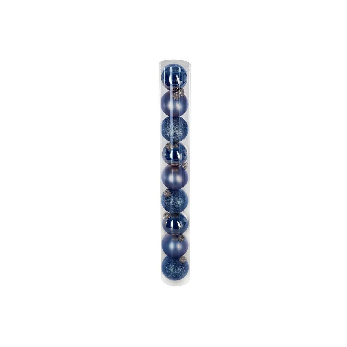 FEERIC LIGHT & CHRISTMAS Lot de 9 Boules de Noël  Colorama  6cm Bleu Nuit