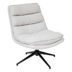 ATMOSPHERA Fauteuil pivotant en tissu et pieds métal HARPER. Coloris disponibles : Beige, Gris, Marron