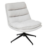 ATMOSPHERA Fauteuil pivotant en tissu et pieds métal HARPER. Coloris disponibles : Gris, Beige, Marron