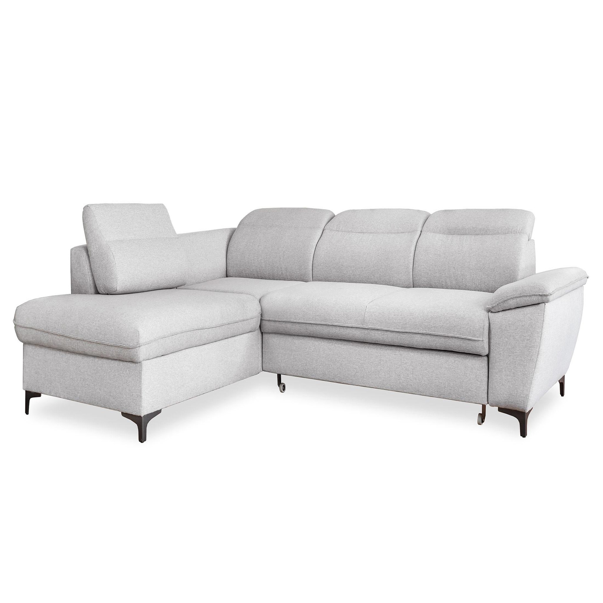 Voir la diapositive 1 : BEST MOBILIER Clever - canapé d'angle gauche - 5 places - convertible avec coffre et têtières - en tissu