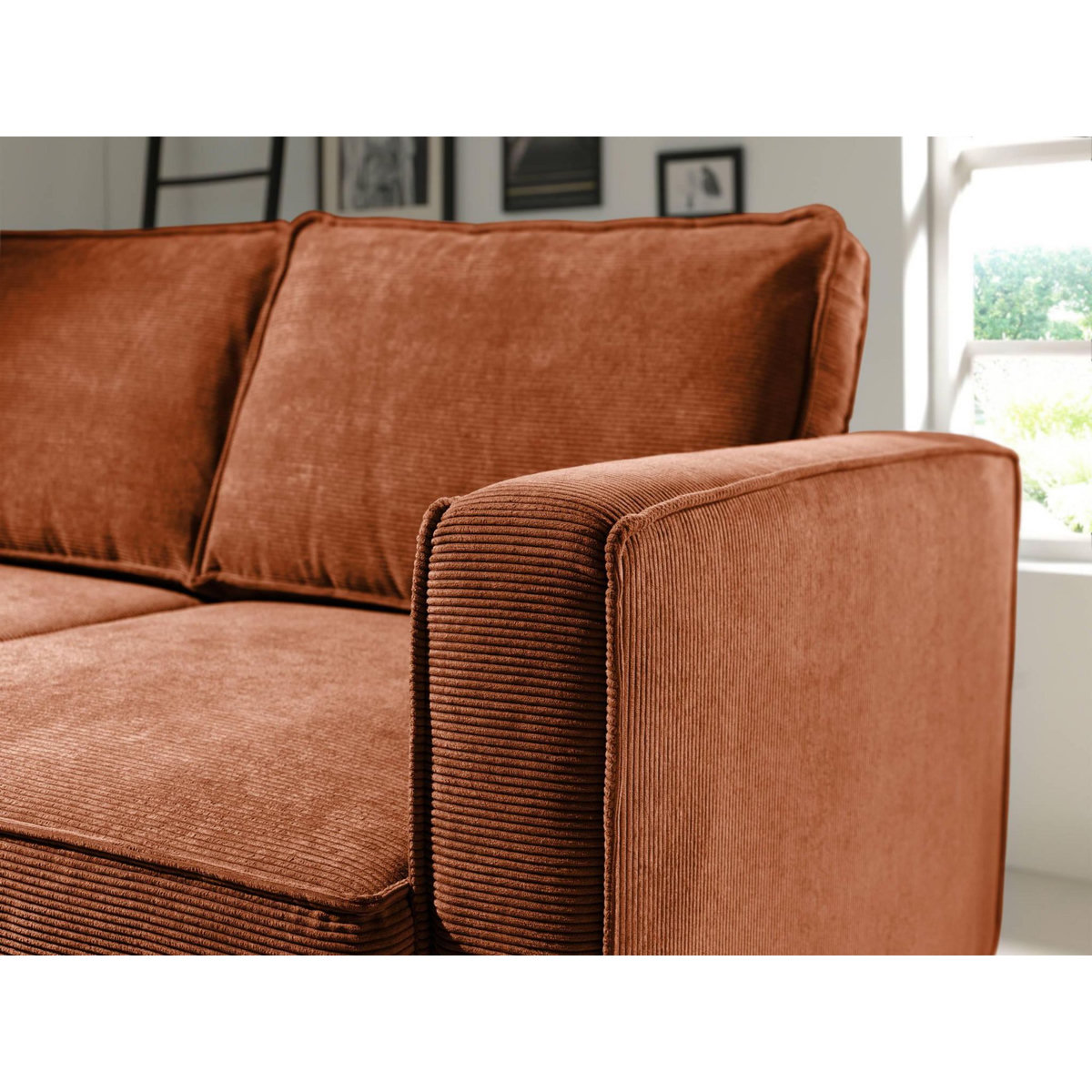 LISA DESIGN Jake - canapé d'angle gauche - convertible avec coffre - 4 places - en velours côtelé