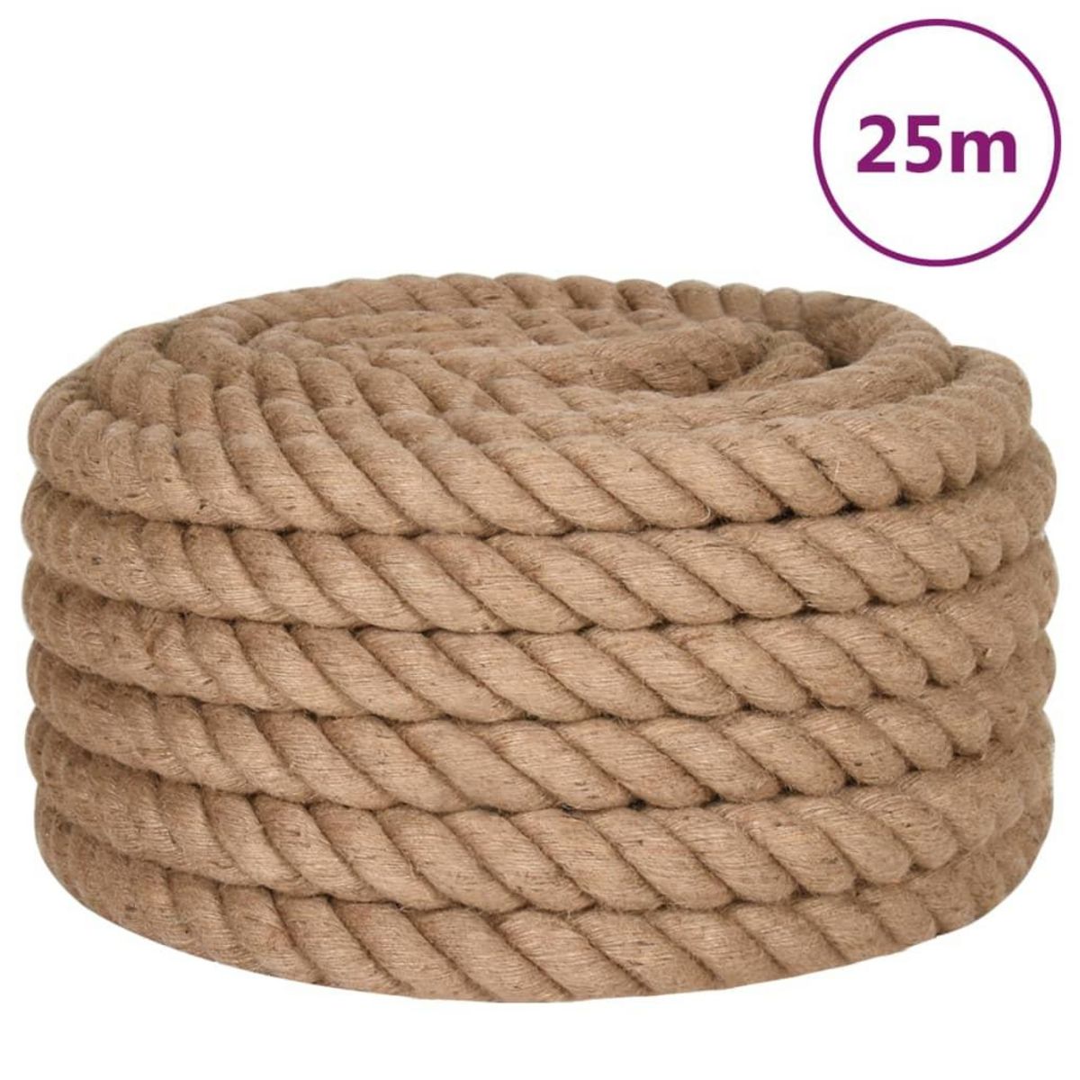 VIDAXL Corde de jute 25 m de long 30 mm d'epaisseur