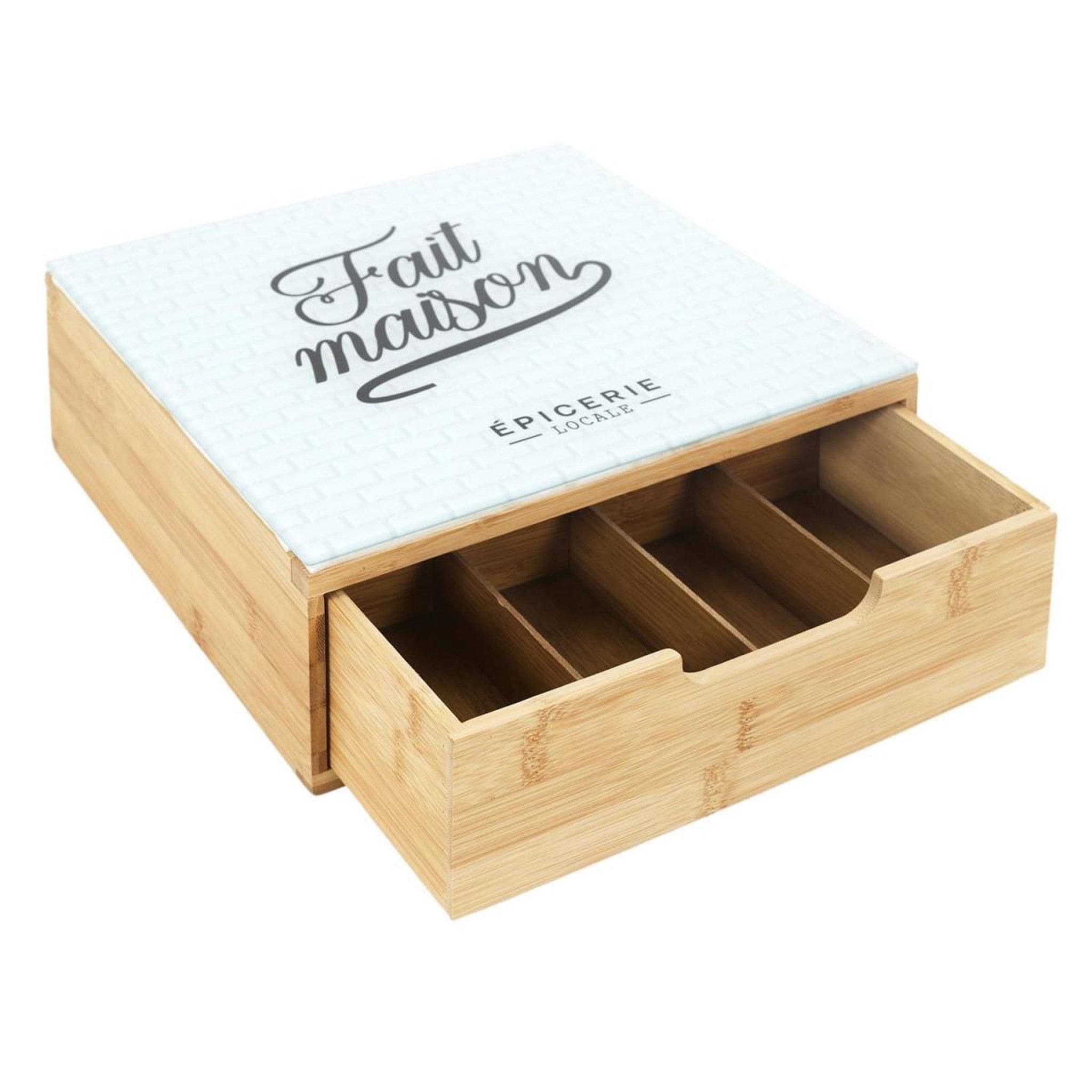 Voir la diapositive 2 : The Home Deco Factory Porte-Capsules avec Tiroir  Brooklyn  30cm Blanc