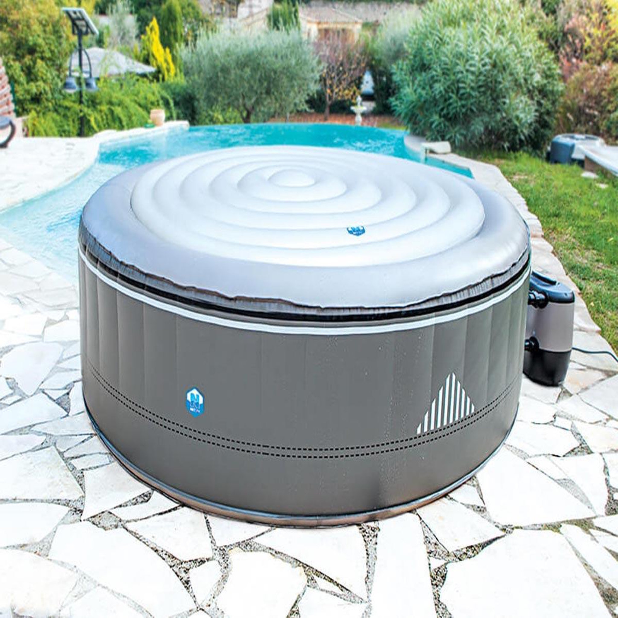 Voir la diapositive 2 : Netspa Couvercle gonflable pour spa gonflable rond 4 places Ø 140 cm - Netspa