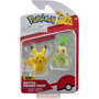 Voir la diapositive 1 : BANDAI Pokémon - Pack de 2 figurines Germignon et Pikachu
