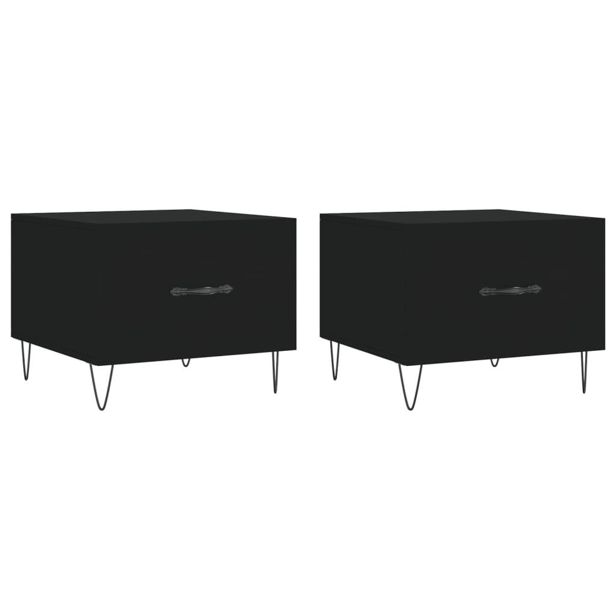 Voir la diapositive 2 : VIDAXL Tables basses 2 pcs noir 50x50x40 cm bois d'ingenierie