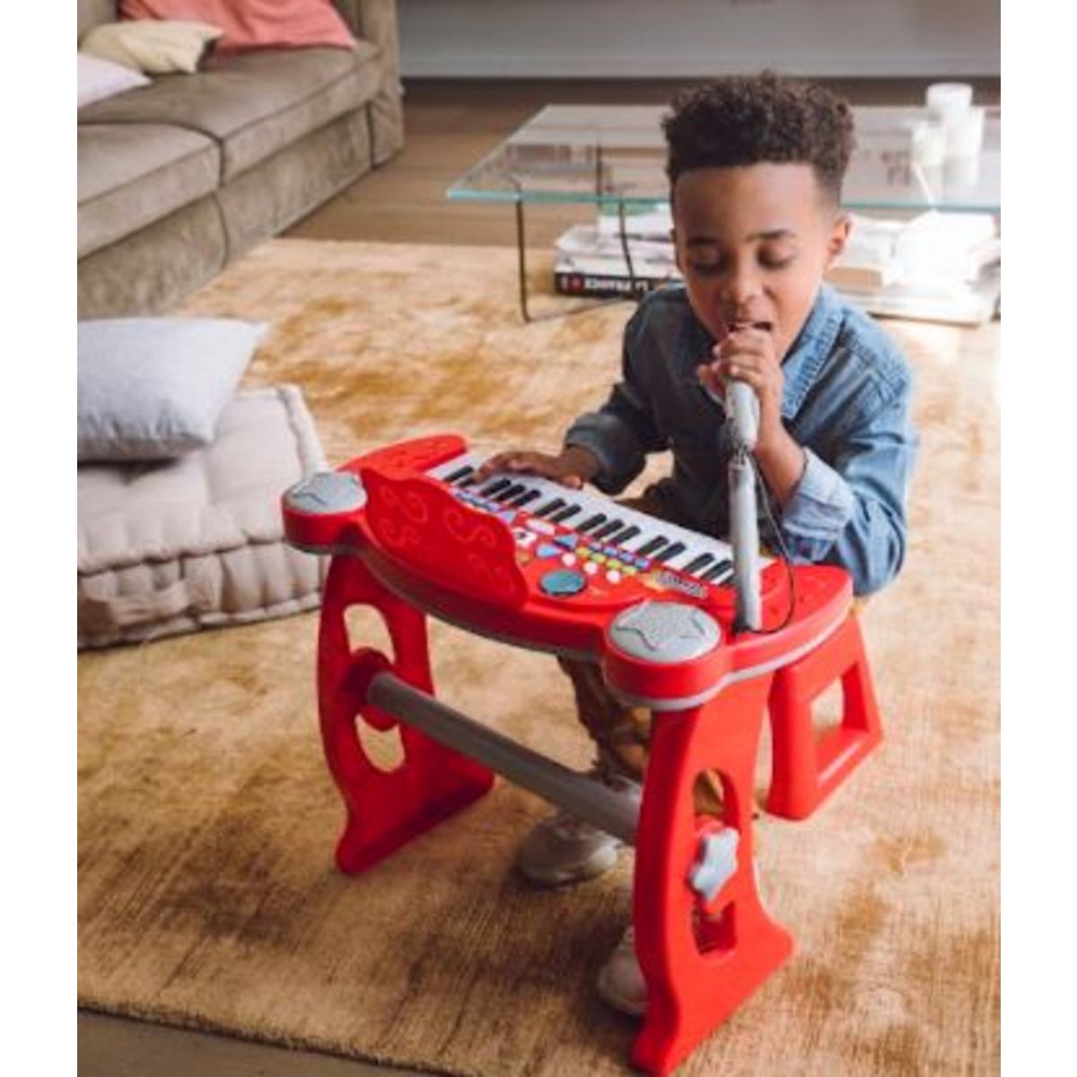 One Two Fun Piano électronique rouge