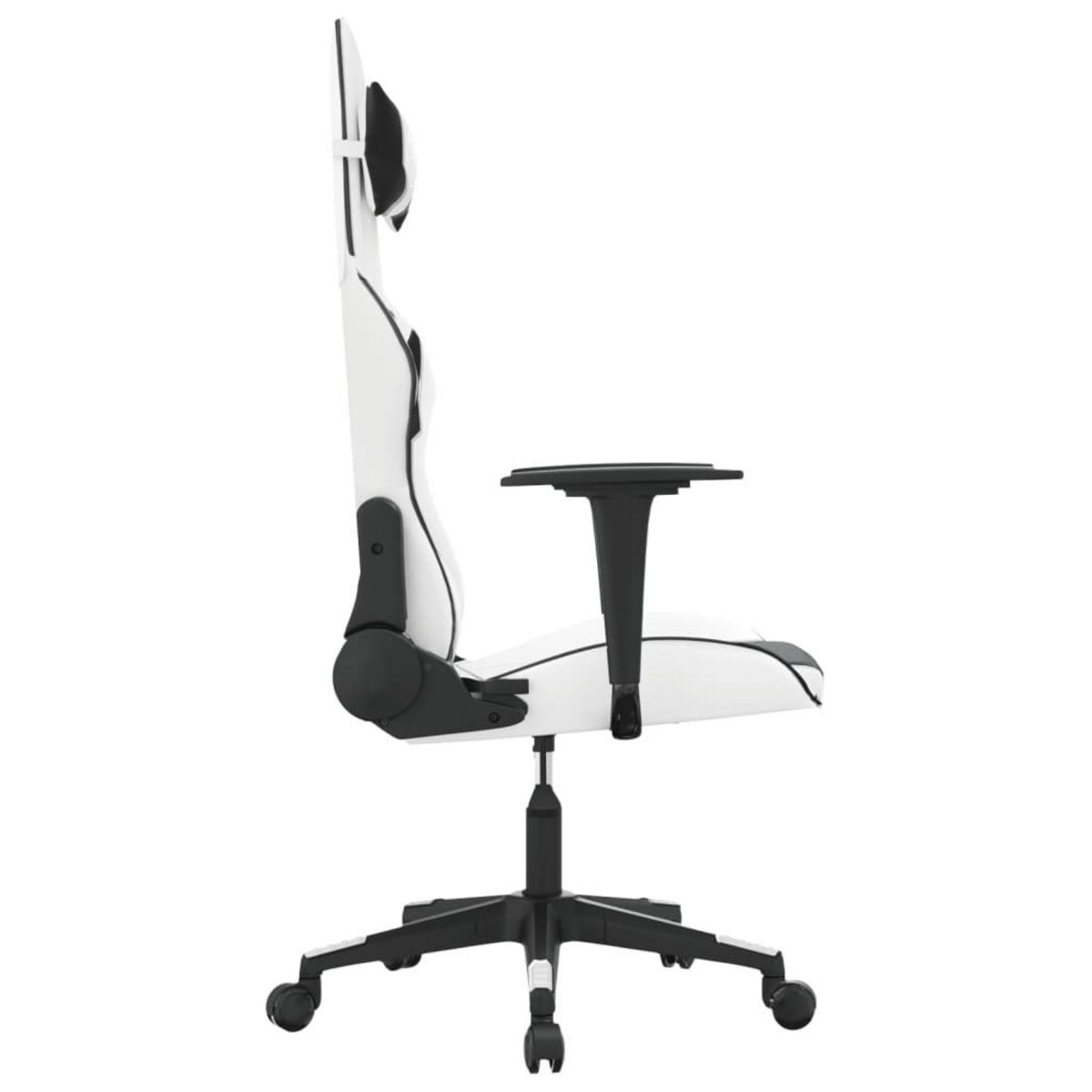 VIDAXL Chaise de jeu Blanc et noir Similicuir