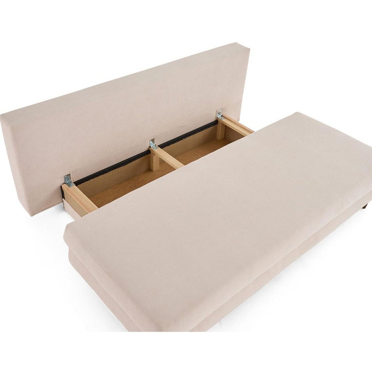 BEST MOBILIER Wonder - canapé 3 places convertible avec coffre en velours côtelé