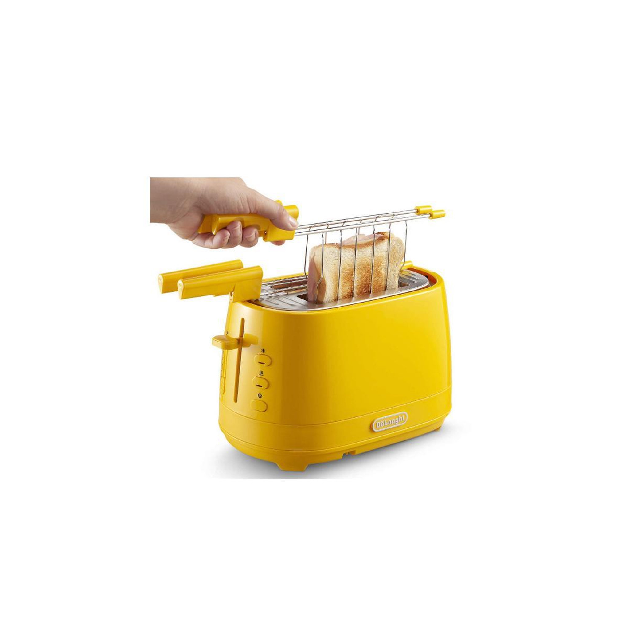 Voir la diapositive 2 : DELONGHI Grille pain De'Longhi CTLAP2203.Y Jaune 2 tranches