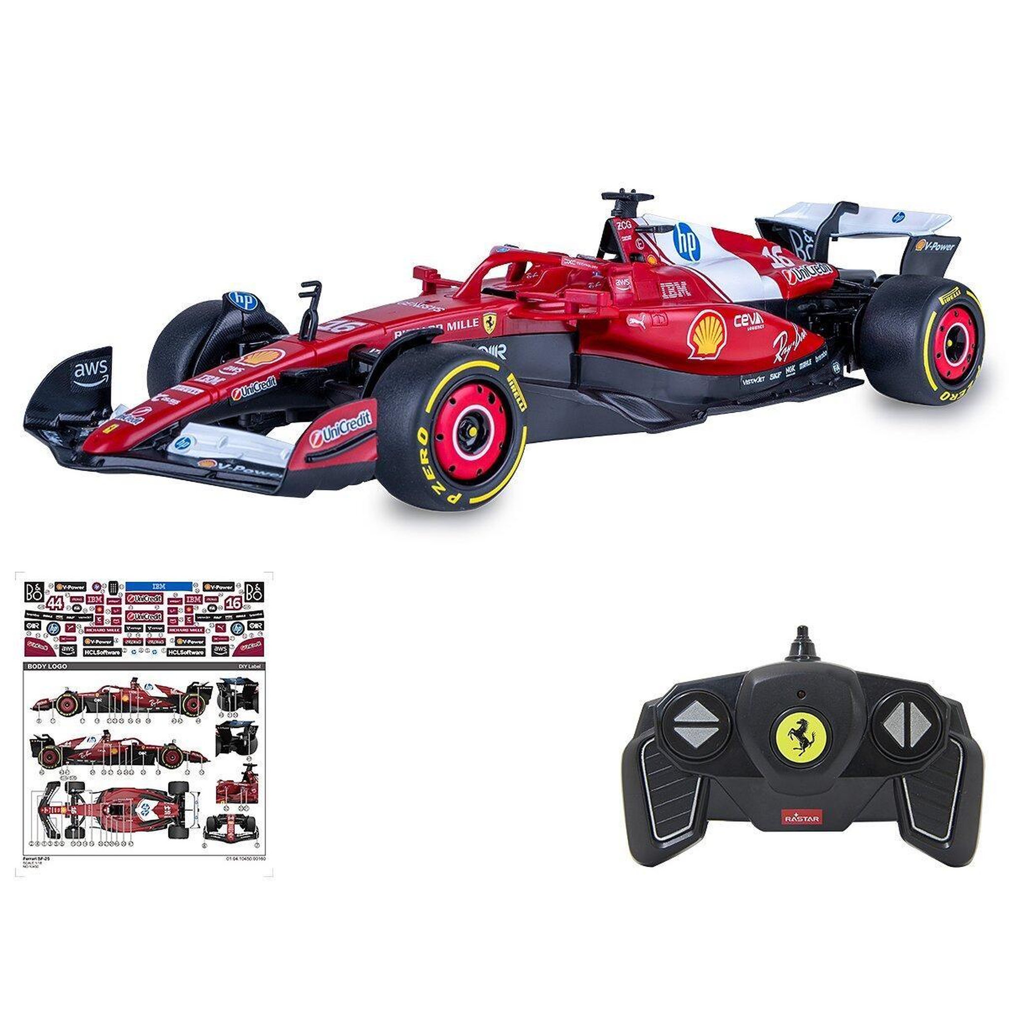 Voir la diapositive 4 : Jamara Voiture télécommandée ferrari sf-25 1:18 rouge 2,4ghz