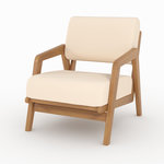 Rendez vous déco Fauteuil de jardin en bois d'acacia et tissu beige clair-Siargao