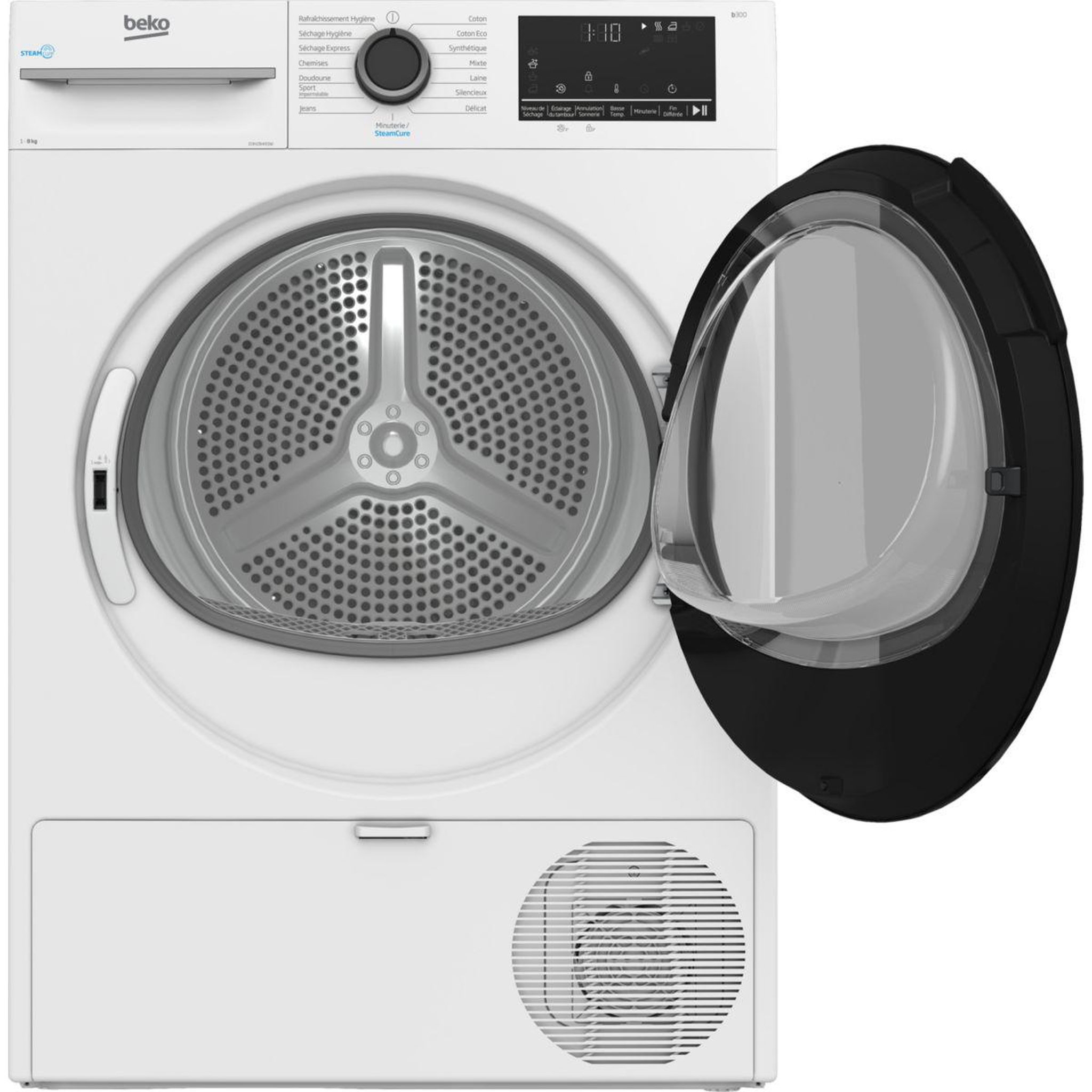 Voir la diapositive 2 : Beko Sèche linge pompe à chaleur D3H28493W