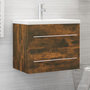 Voir la diapositive 1 : VIDAXL Armoire de lavabo Chene fume 60x38,5x48 cm Bois d'ingenierie
