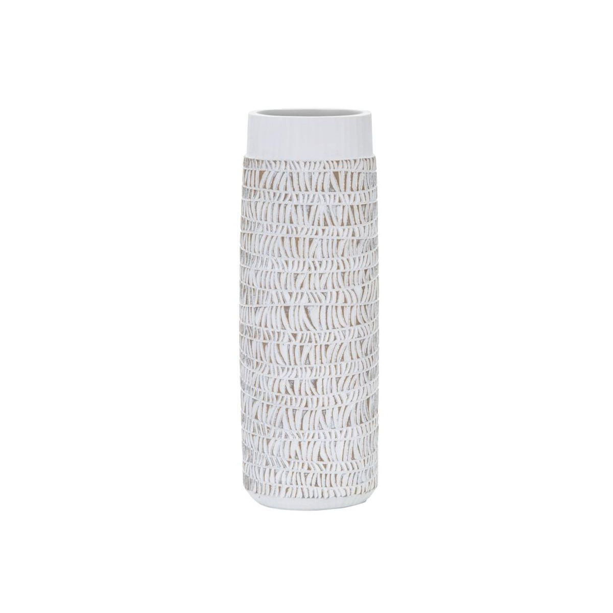 Paris Prix Vase Ovale Abstrait  Nairobi  50cm Blanc