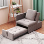 Voir la diapositive 4 : MERAX Canapé droit convertible 1 pl lin gris