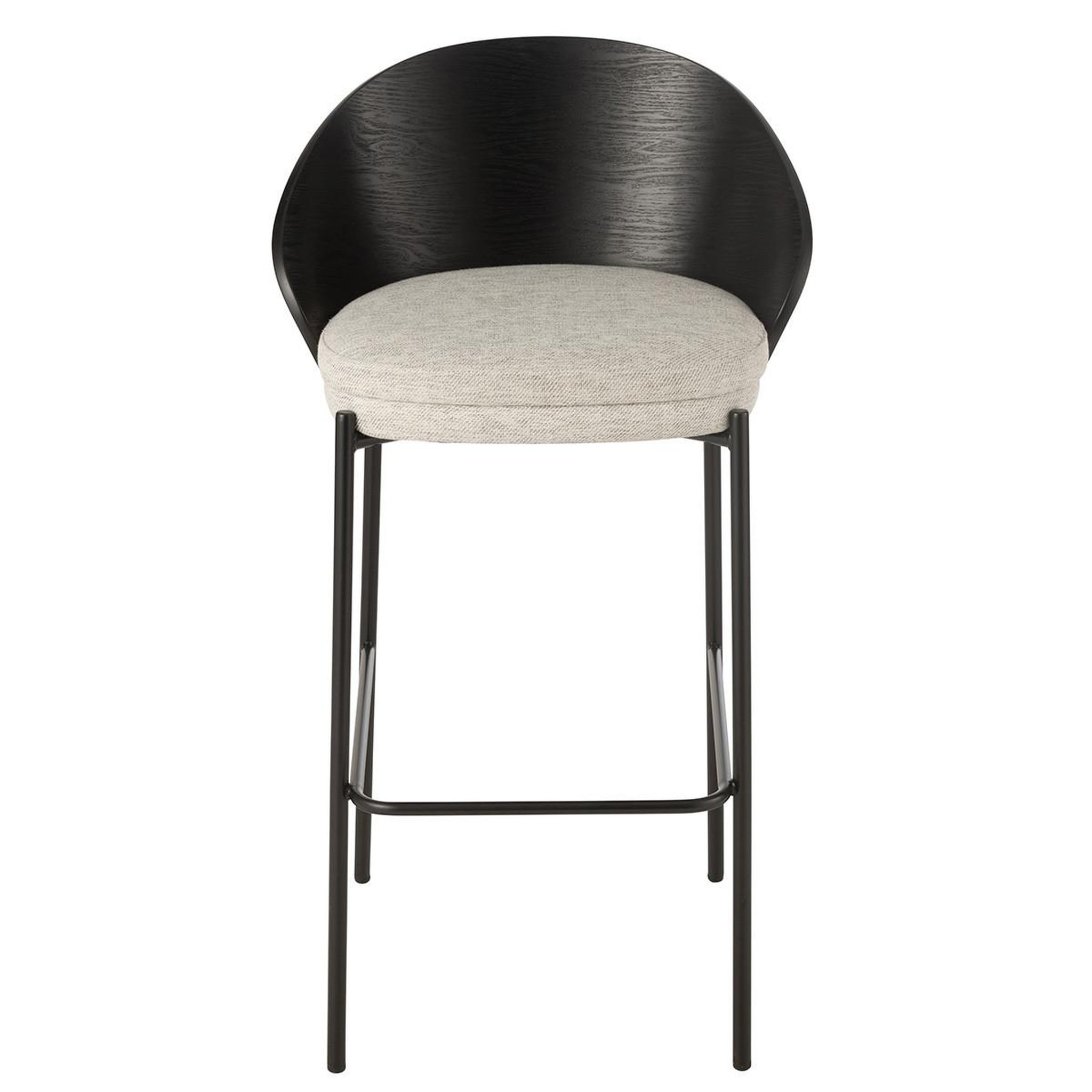 Voir la diapositive 2 : J-LINE Chaise de bar design  lone  97cm noir & gris