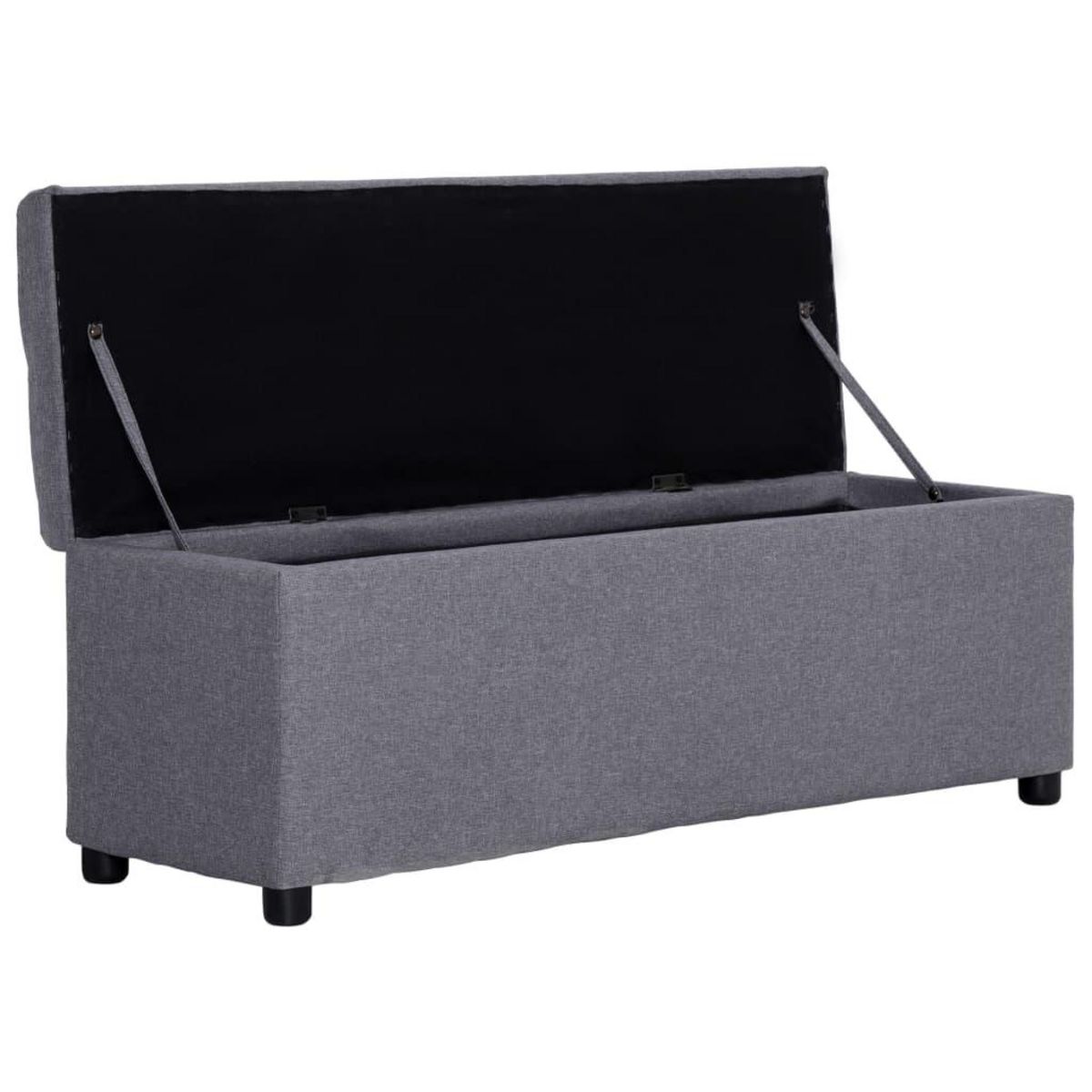VIDAXL Banc avec compartiment de rangement 116 cm Gris clair Polyester