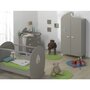 Chambre complète Calin coloris taupe : Lit bébé 60 x 120 cm + Commode 3 tiroirs +Plan à langer + Armoire 2 portes