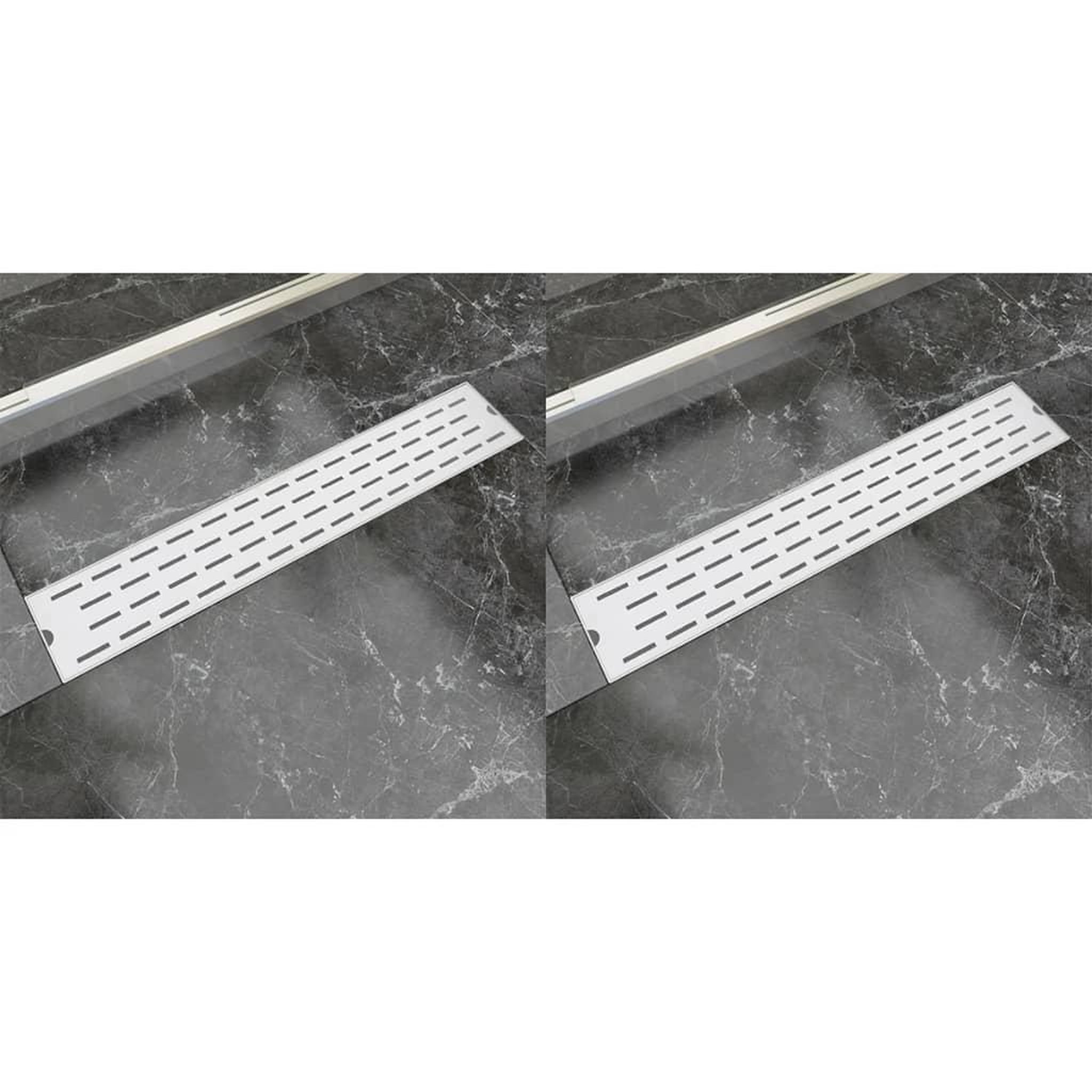 Voir la diapositive 1 : VIDAXL Drain de douche lineaire 2 pcs Ligne 630x140mm Acier inoxydable