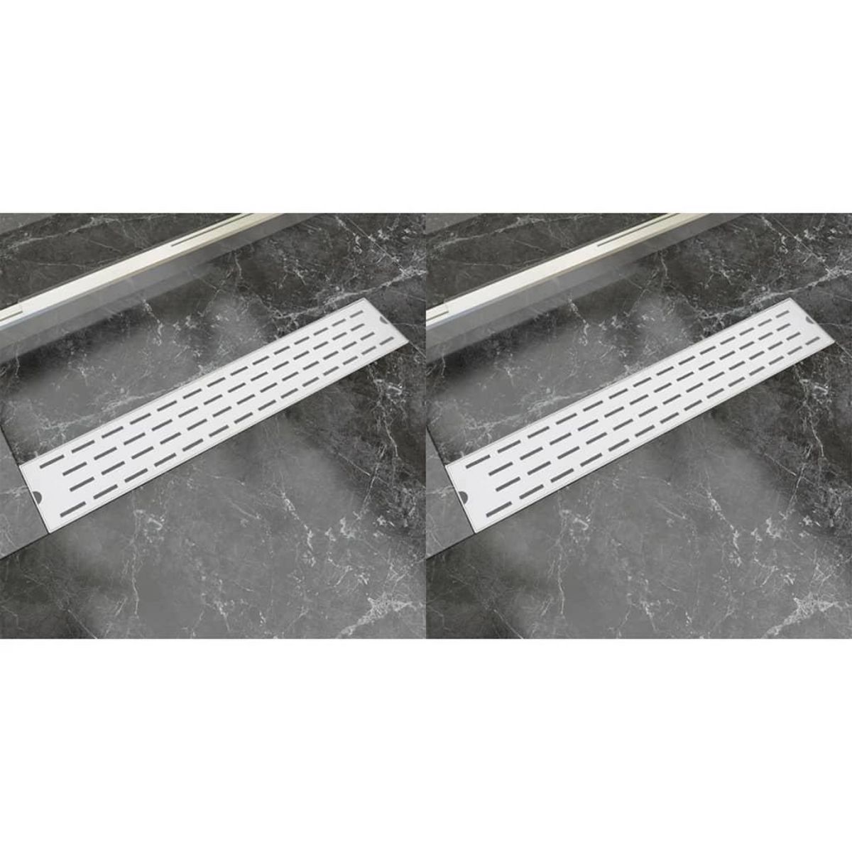 VIDAXL Drain de douche lineaire 2 pcs Ligne 630x140mm Acier inoxydable