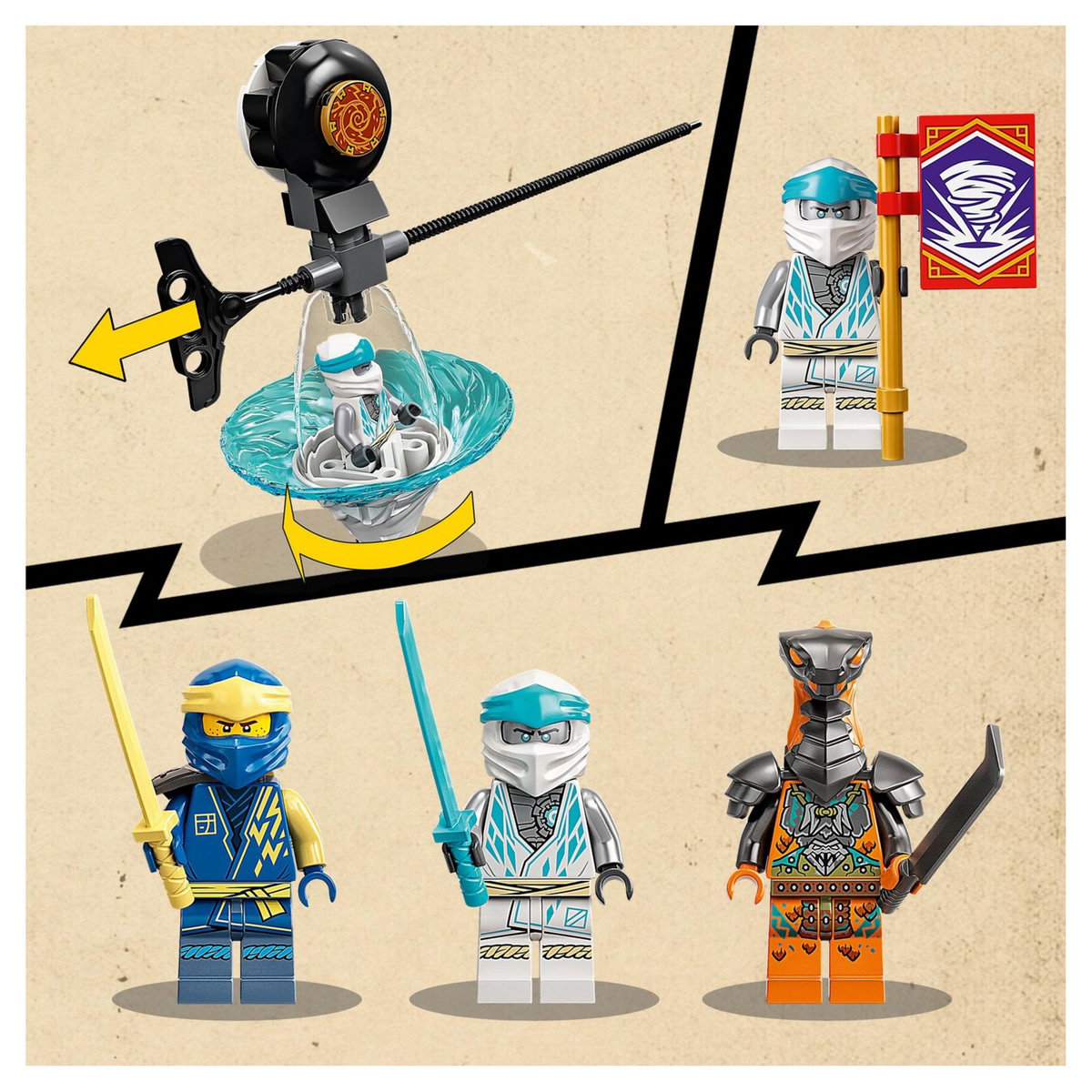 LEGO Ninjago 71764 Le Centre d&rsquo;Entraînement Ninja, Toupie Pour Enfants