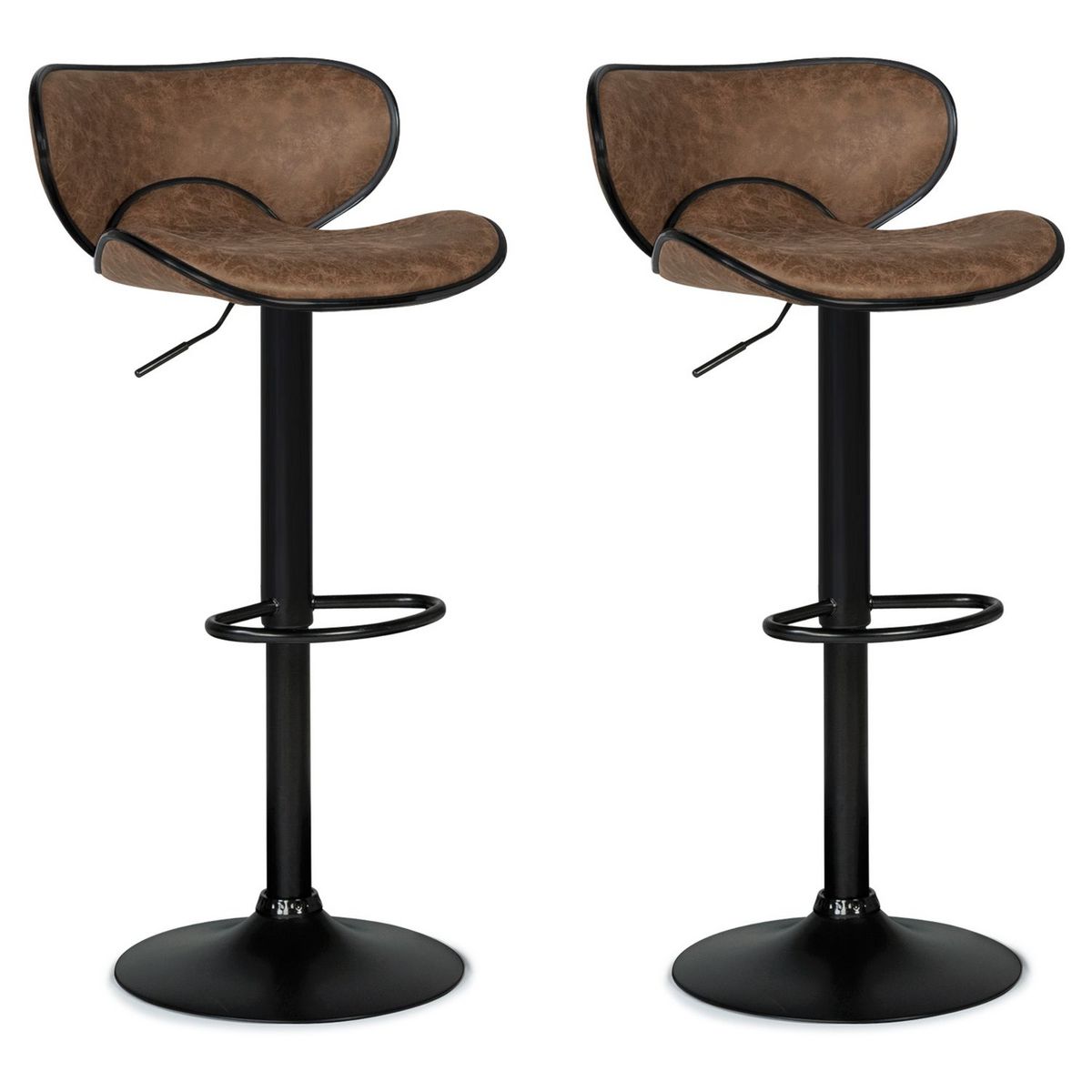 Lot de 2 tabourets de bar style vintage CLINT