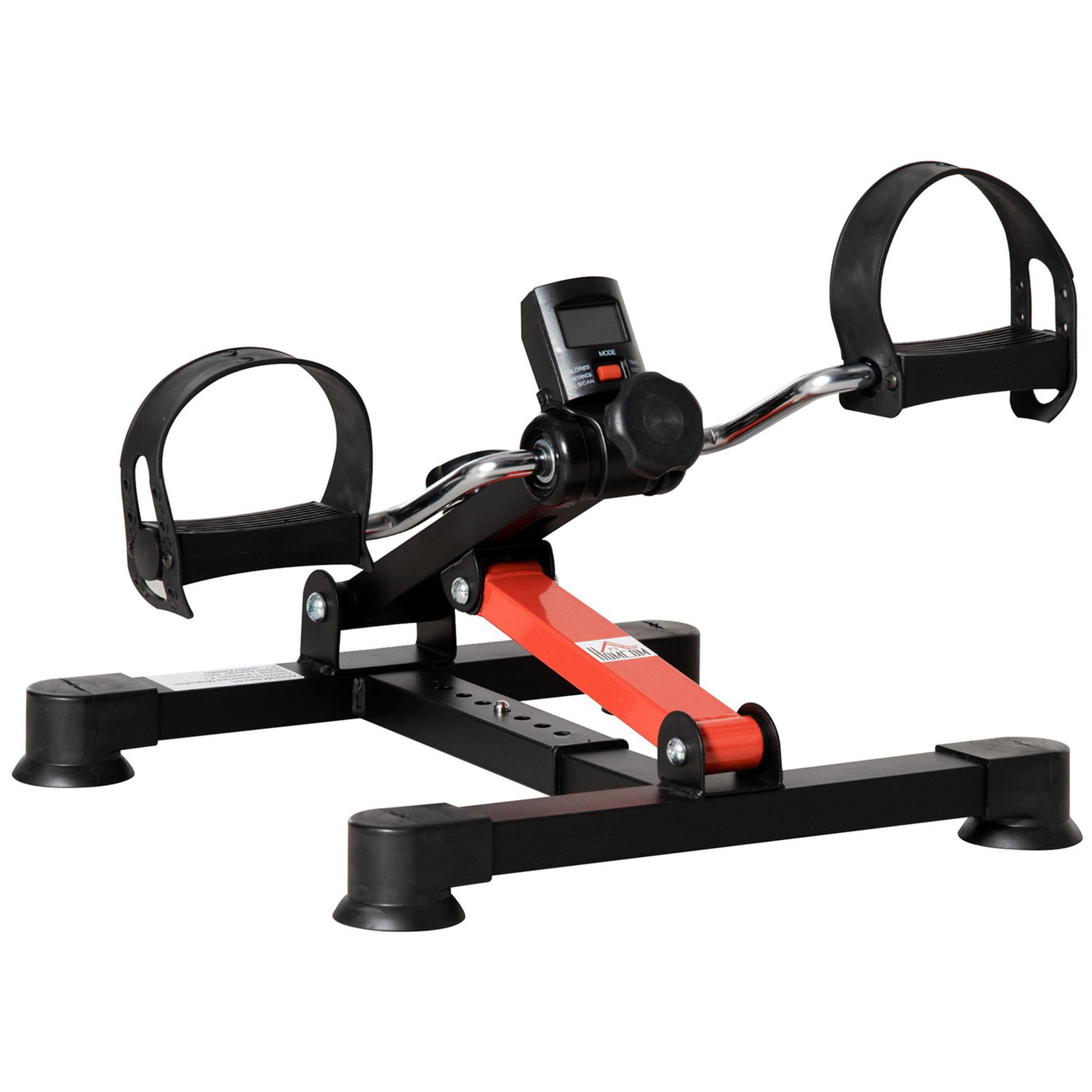 Voir la diapositive 1 : HOMCOM Mini vélo d'appartement mini bike résistance hauteur longueur réglable écran LCD multifonction rouge noir