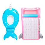 AIRMYFUN Pack 2 Matelas Gonflables d'Eau Géants, Ultra Confort, Piscine & Plage - Pack Twin Imaginaire