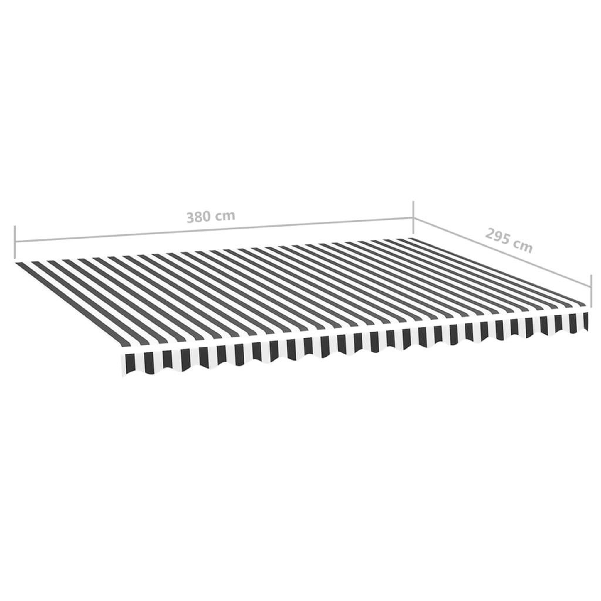 Voir la diapositive 6 : VIDAXL Tissu de remplacement pour auvent Anthracite et blanc 4x3 m
