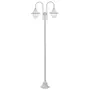 VIDAXL Lampadaire de jardin E27 220 cm Aluminium 2 lanternes Blanc