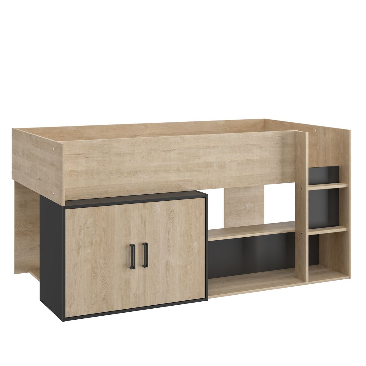 Lit combiné 90x200cm avec rangements CLEVELAND