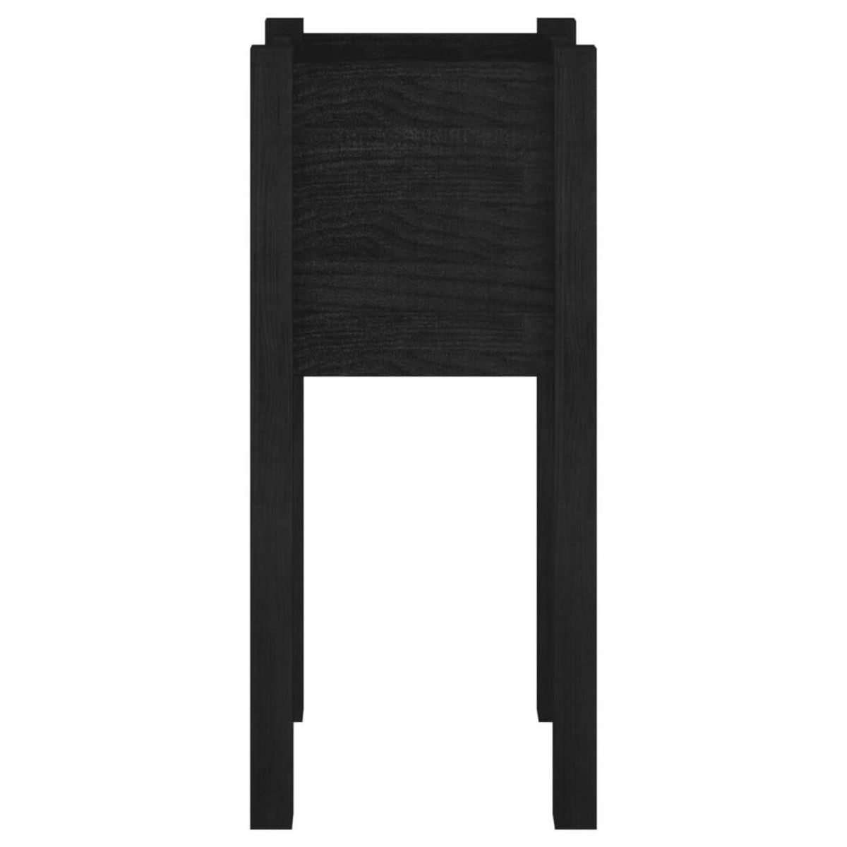 VIDAXL Jardiniere d'exterieur Noir 31x31x70 cm Bois de pin massif