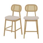 Rendez vous déco Lot de 2 chaises pour îlot central 64,5 cm en tissu beige - Maria. Coloris disponibles : Beige, Noir