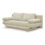 Voir la diapositive 3 : MARKET24 Banquette convertible 3 places - Coffre de rangement - Tissu velours côtelé beige - L 190 x H 92 x P 84 cm - TEIJO