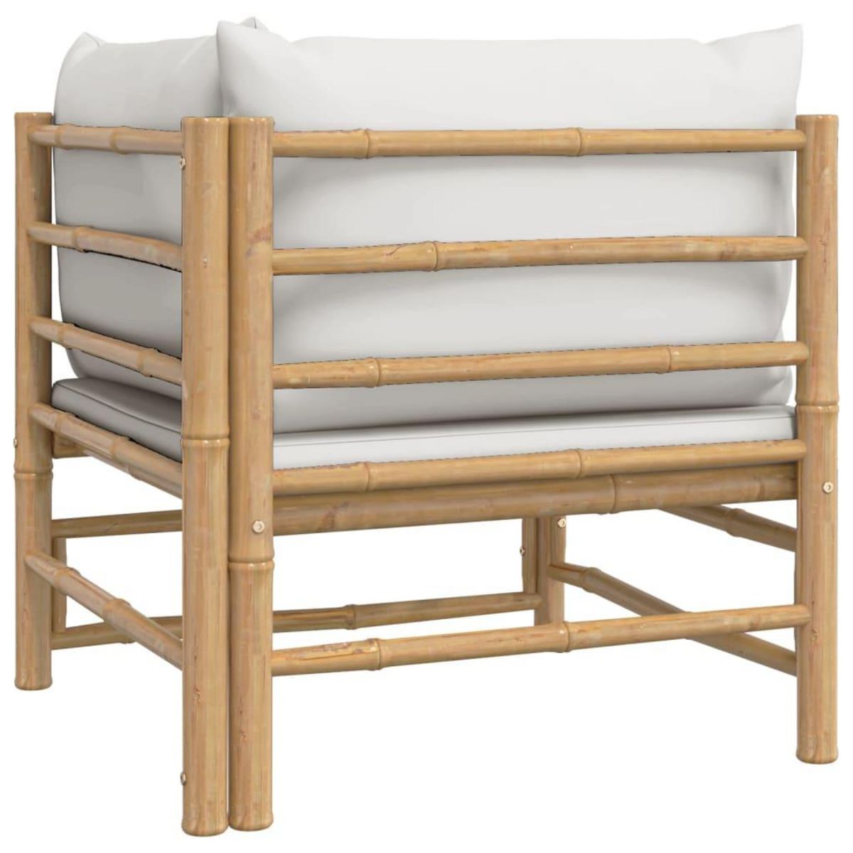 VIDAXL Canape d'angle de jardin avec coussins gris clair bambou