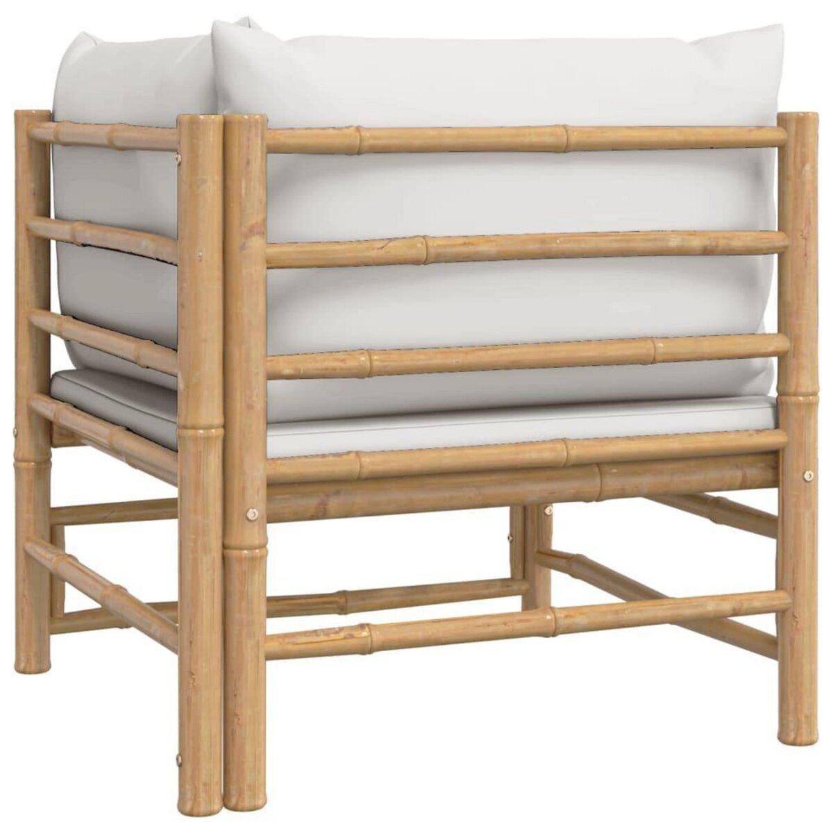 VIDAXL Canape d'angle de jardin avec coussins gris clair bambou