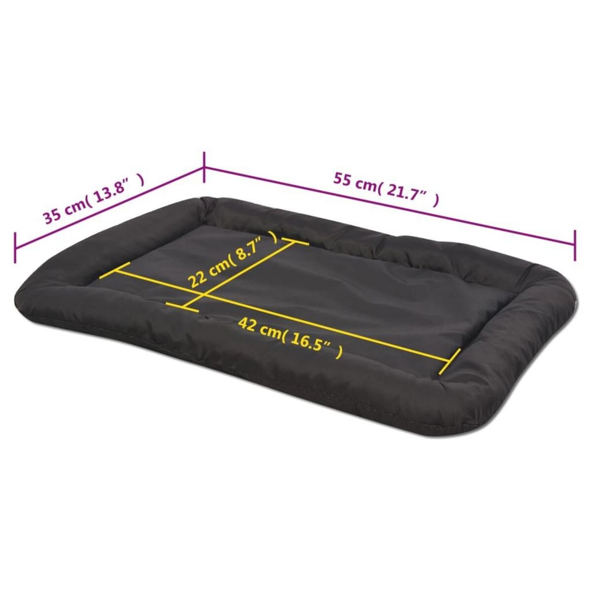VIDAXL Matelas pour chiens Taille M Noir